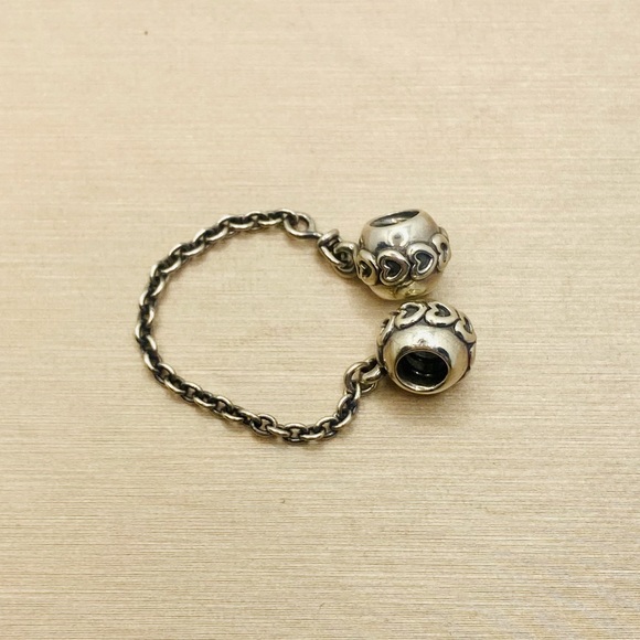 EUC Pandora 791088-05 Sterling Silver Love Connection Safety Chain - Picture 3 of 5